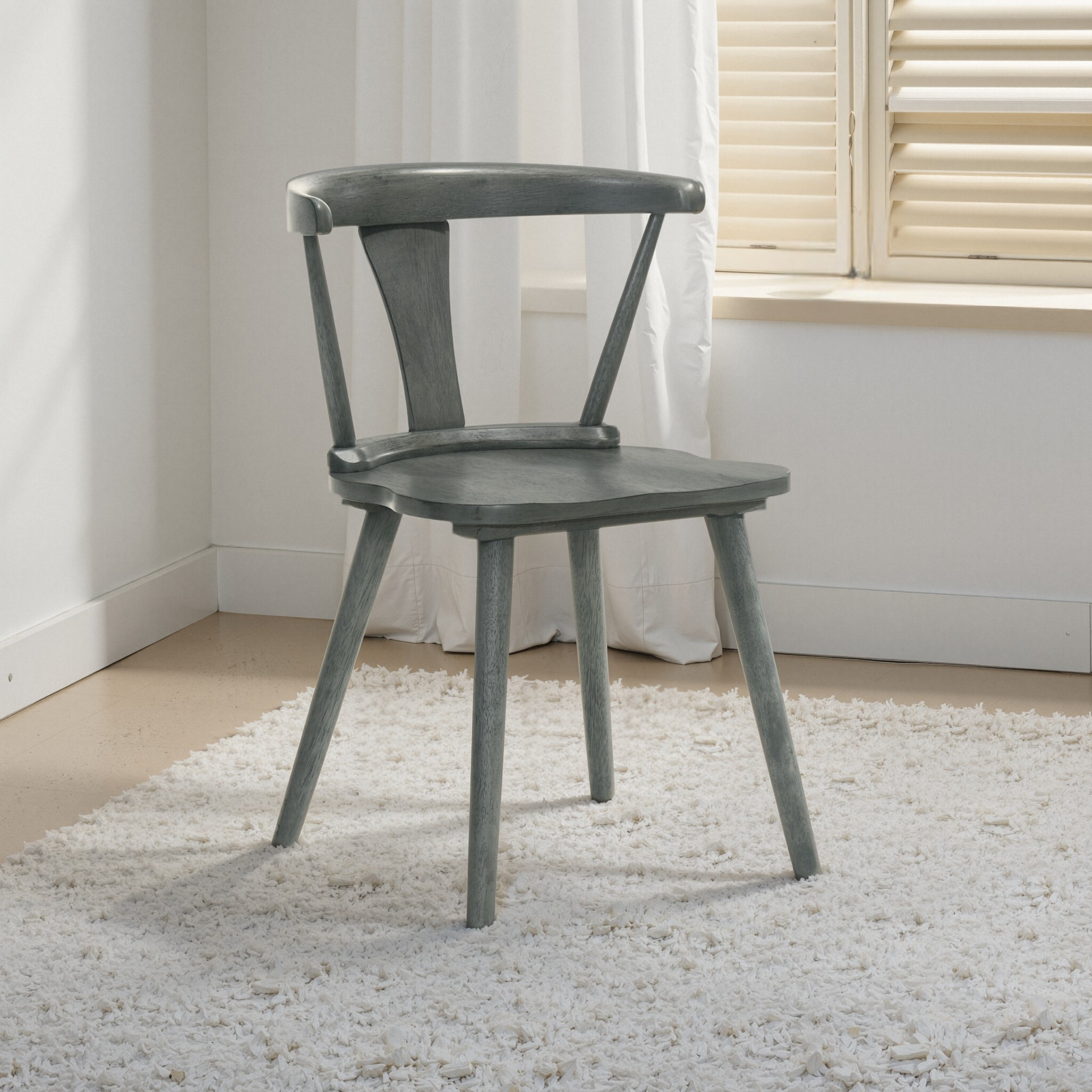 [Set of 2] Rustic Farmhouse Dining Chairs, Solid Wood Side Chairs for Kitchen & Dining Room, Easy Assembly