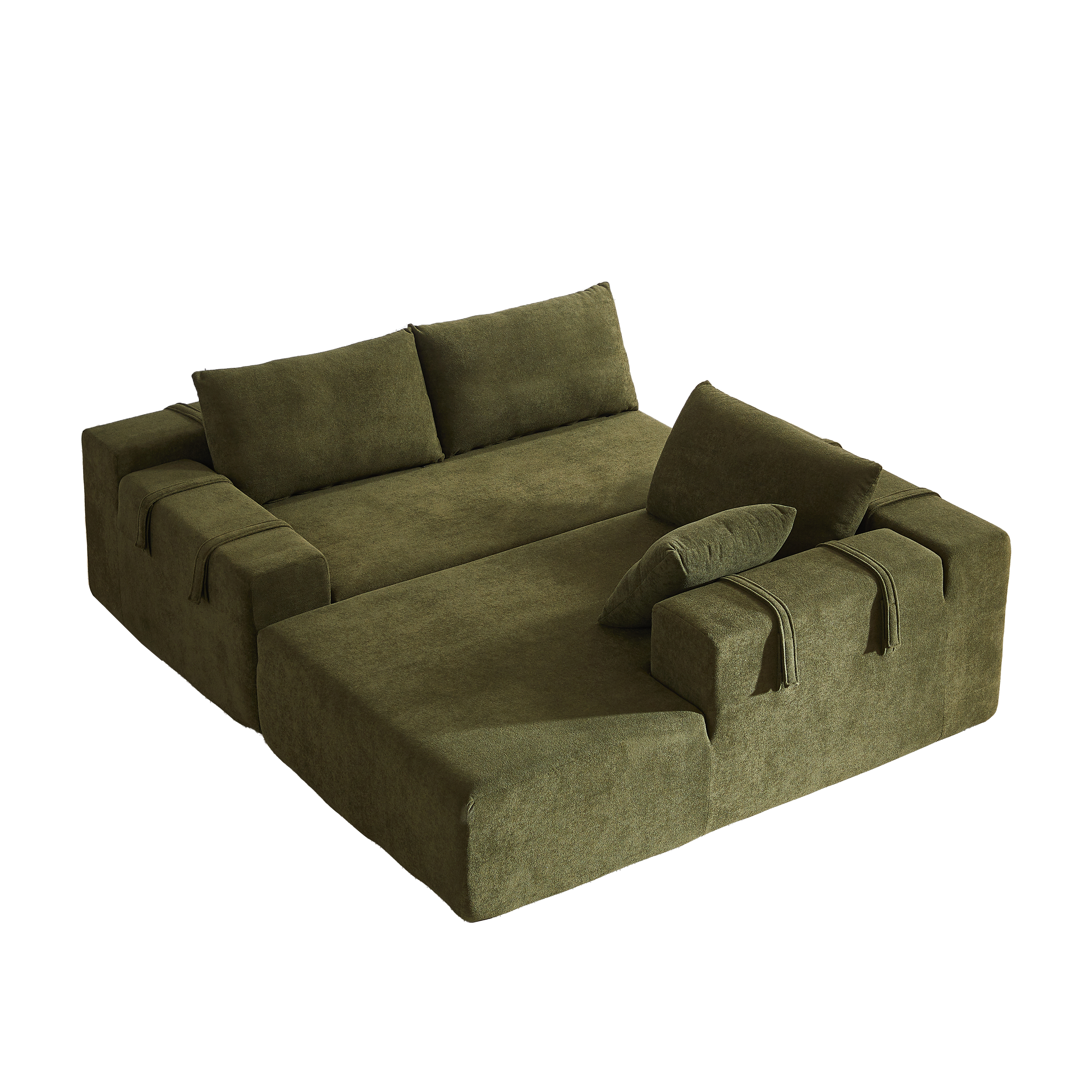 Modern Chenille Upholstered Sectional Sofa Couch Set,Modular 108' L Shaped Sectional Living Room Sofa Set With 6 Pillows,Free Combination Sofa Couch for Living Room,Bedroom(Right Chaise)