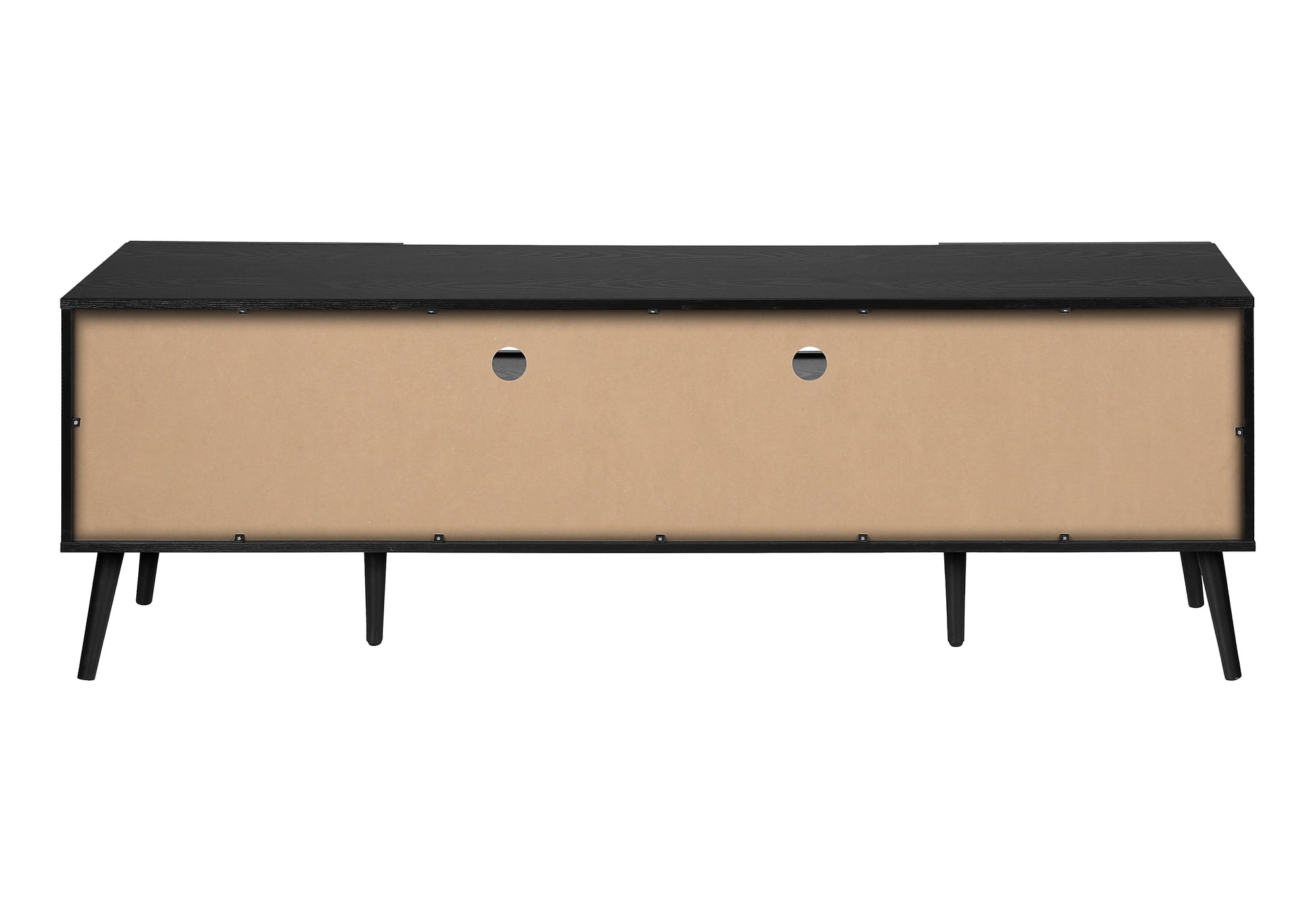 Tv Stand, 72 Inch, Console, Media Entertainment Center, Storage Drawer, Black Laminate, Mid Century, Modern