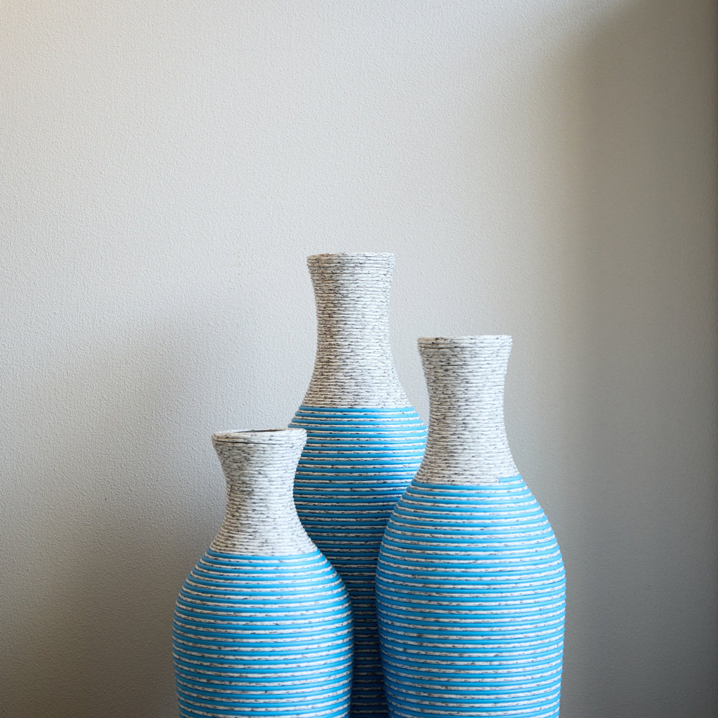 Desktop Vase, Brown Decorative Floor Vase, Classic and Neat Floor Vase, High Independent Flower Stand, Artificial Vine Vase, PVC Floor Vase, Home Decoration Flower Stand Set of 3 pieces