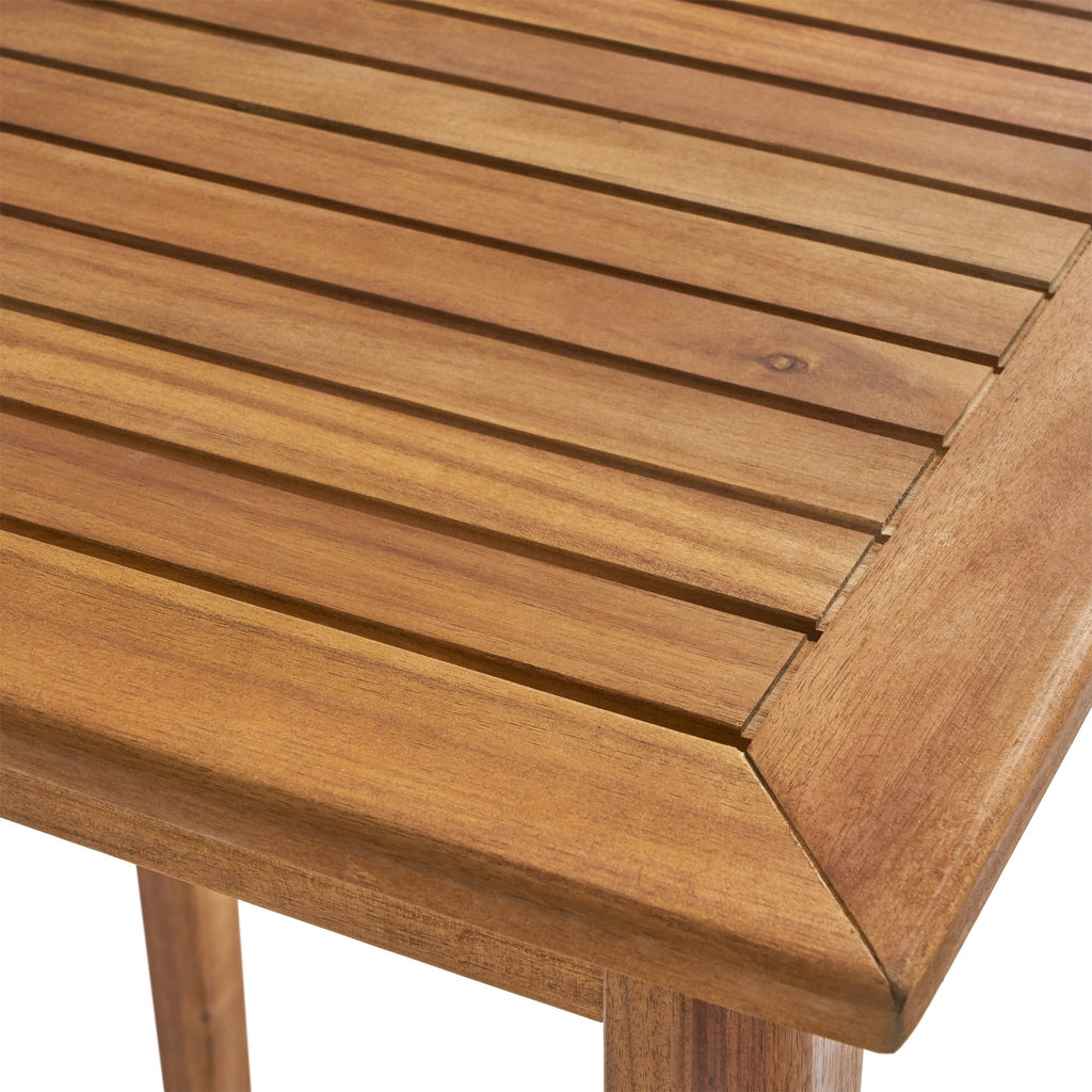 Outdoor Minimalist Acacia Wood Rectangle Bar Table - Teak Finish, Durable Hardwood, 44 x 25 x 40 inches