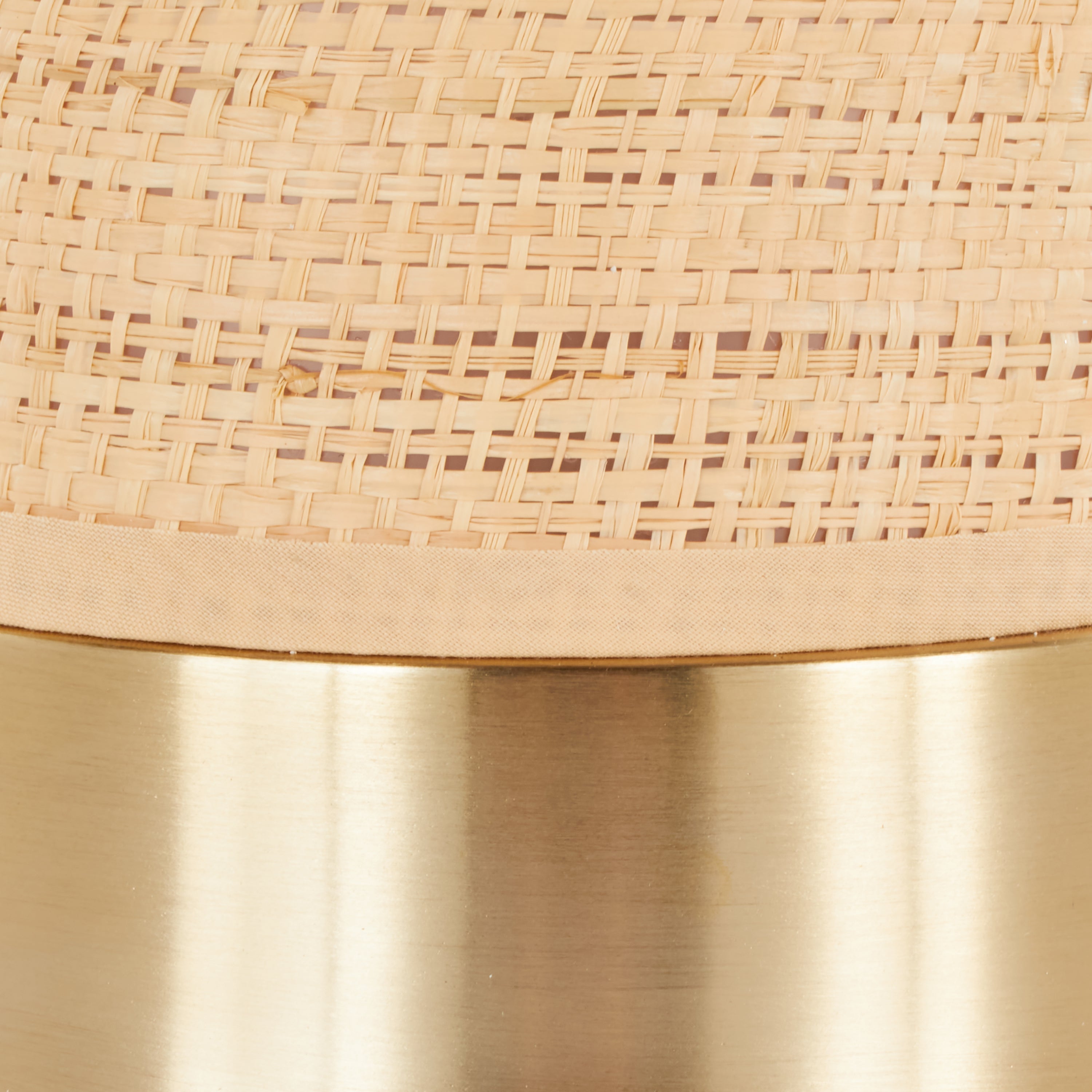 Cylinder Rattan 29' Contemporary Rattan Table Lamp in Royal Gold and Natural Rattan from Grandview Gallery by LumiSource