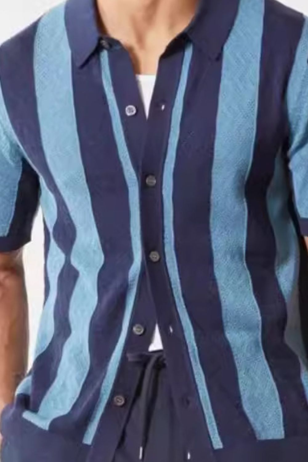 Striped Button Down Short Sleeve Shirt