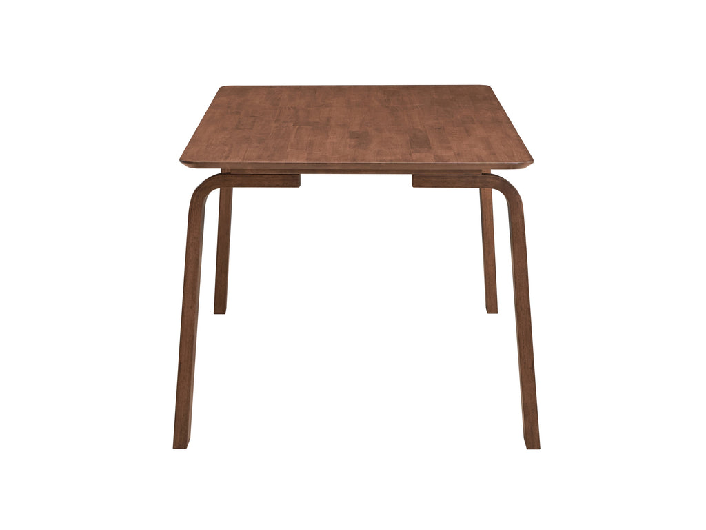 Contemporary Walnut Finish Dining Table 1pc Bent Legs Sleek Design Wooden Modern Dining Furniture