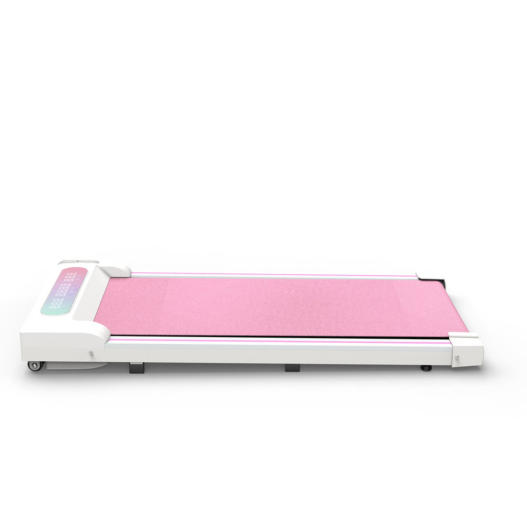 Under Desk Treadmill, Walking Pad, 2 in 1 Portable Treadmill with Handle Remote Control LED Display, Walking Jogging Machine for Home Office Use Pink