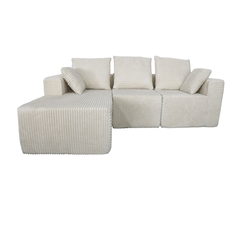 Corner combination sofa, sectional sofa ,couch sofa,sofa bed, made of high-density sponge and soft plush fabric, with multiple combinations available(beige)