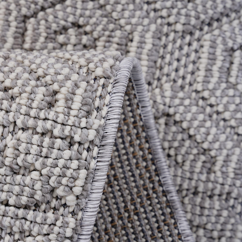 NAAR Guros Collection 8X10 White /Geometric Indoor/Outdoor Area Rug