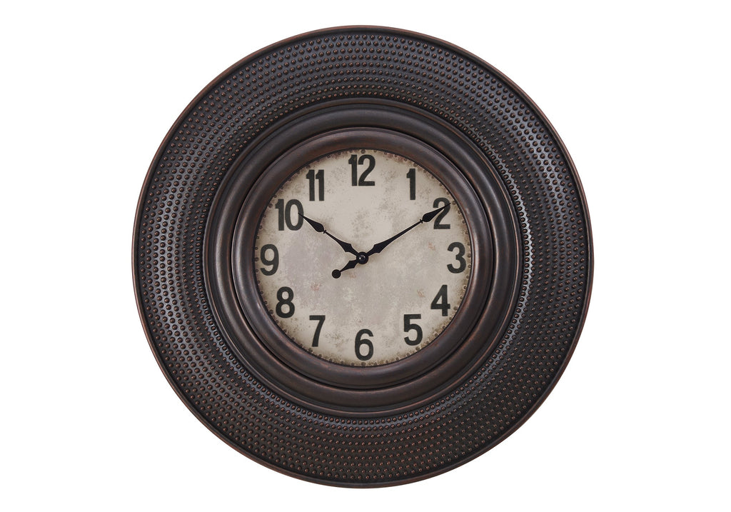 Clocks, 20' Round, Wall Clock, Antique Brown, Transitional