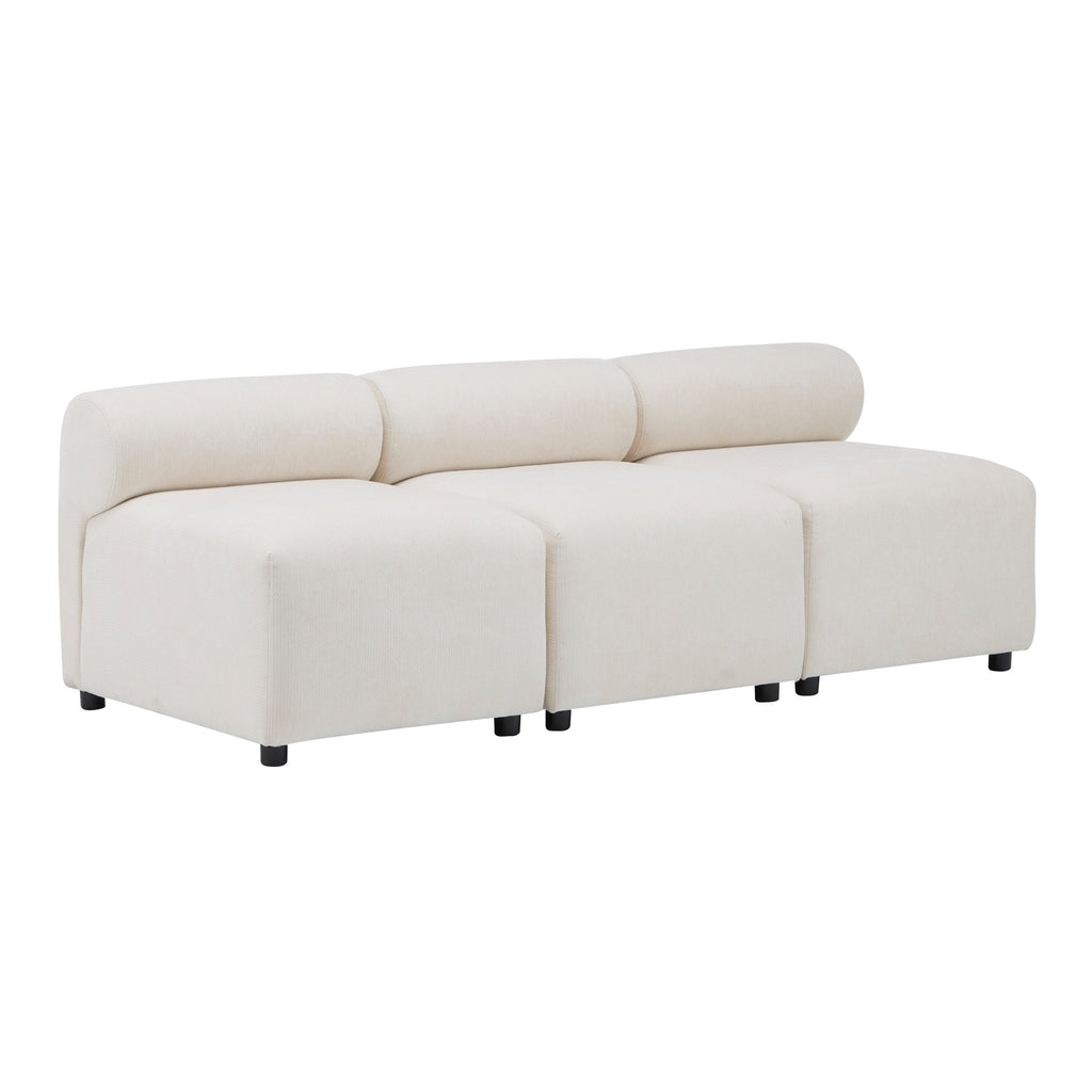 Evelyn 78 in.Armless 3-Piece 3 Seater Modular Couch Sectional Sofa for Living Rooms,Bedrooms,Apartment Office