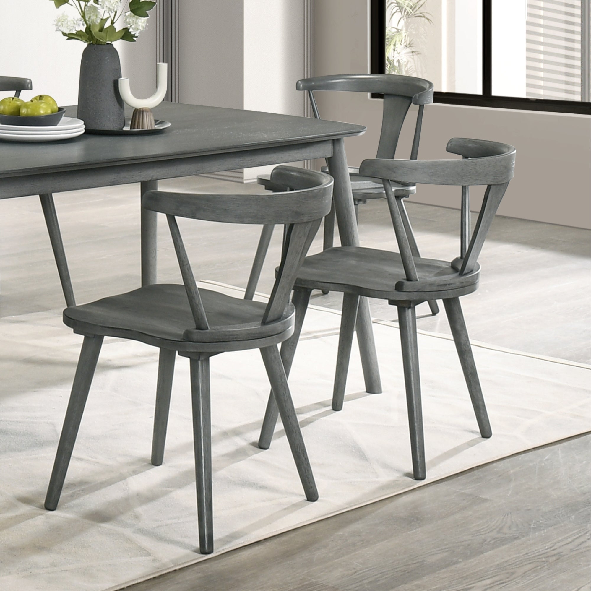 [Set of 2] Rustic Farmhouse Dining Chairs, Solid Wood Side Chairs for Kitchen & Dining Room, Easy Assembly