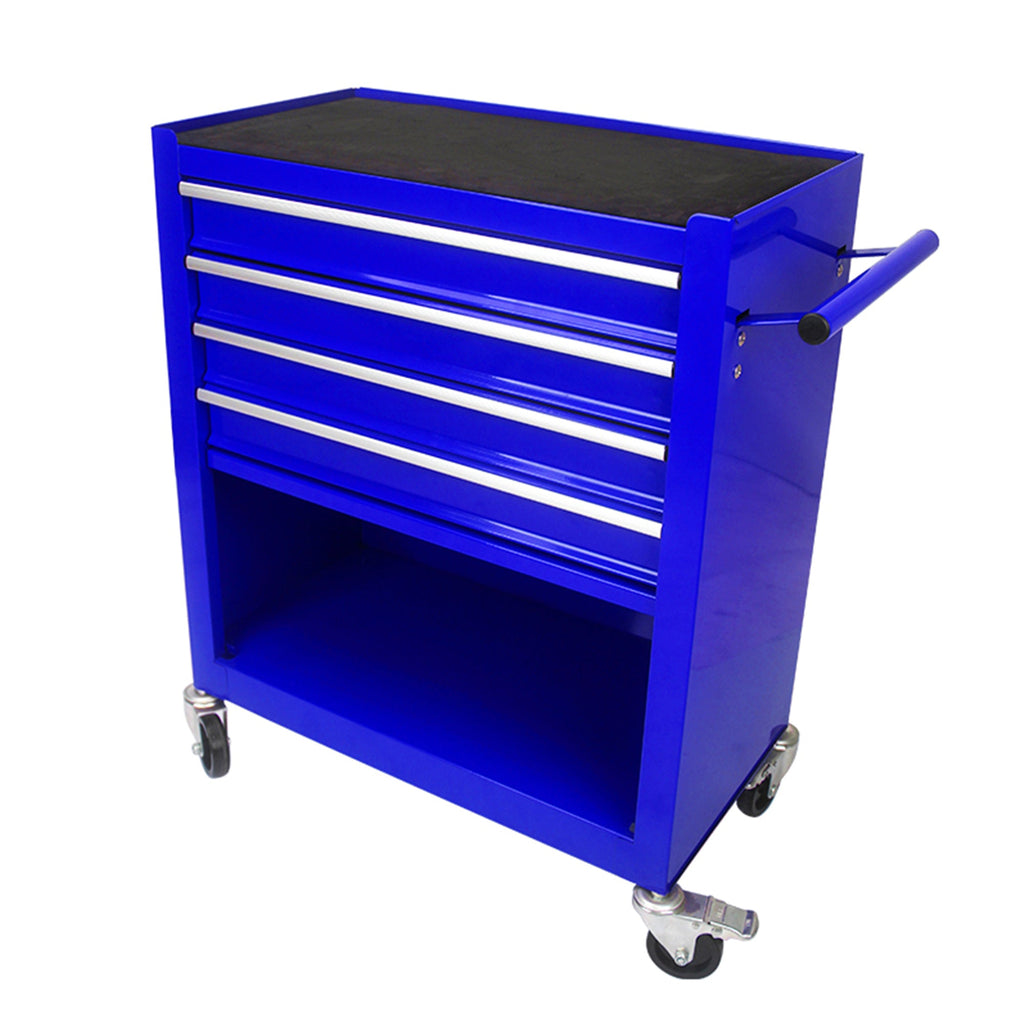 4 Drawers Multifunctional Tool Cart With Wheels-Blue