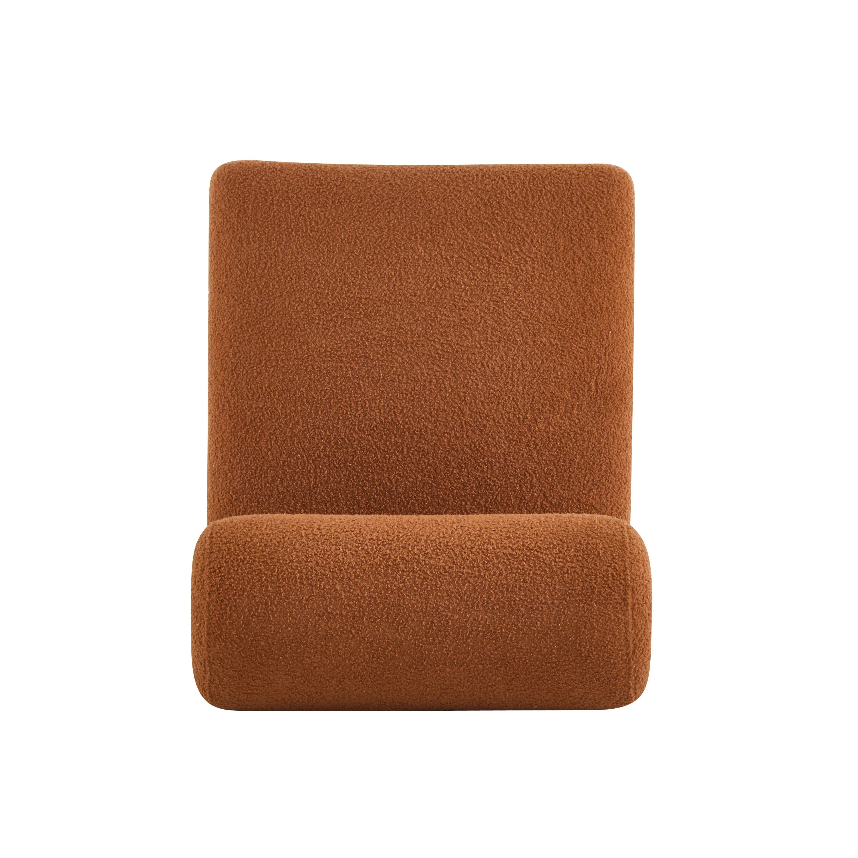 Modern Boucle Lounge Chair with Solid Wood Frame and Rolled Backrest, Soft and Durable Boucle Upholstery, Ideal for Living Room, Bedroom, or Office