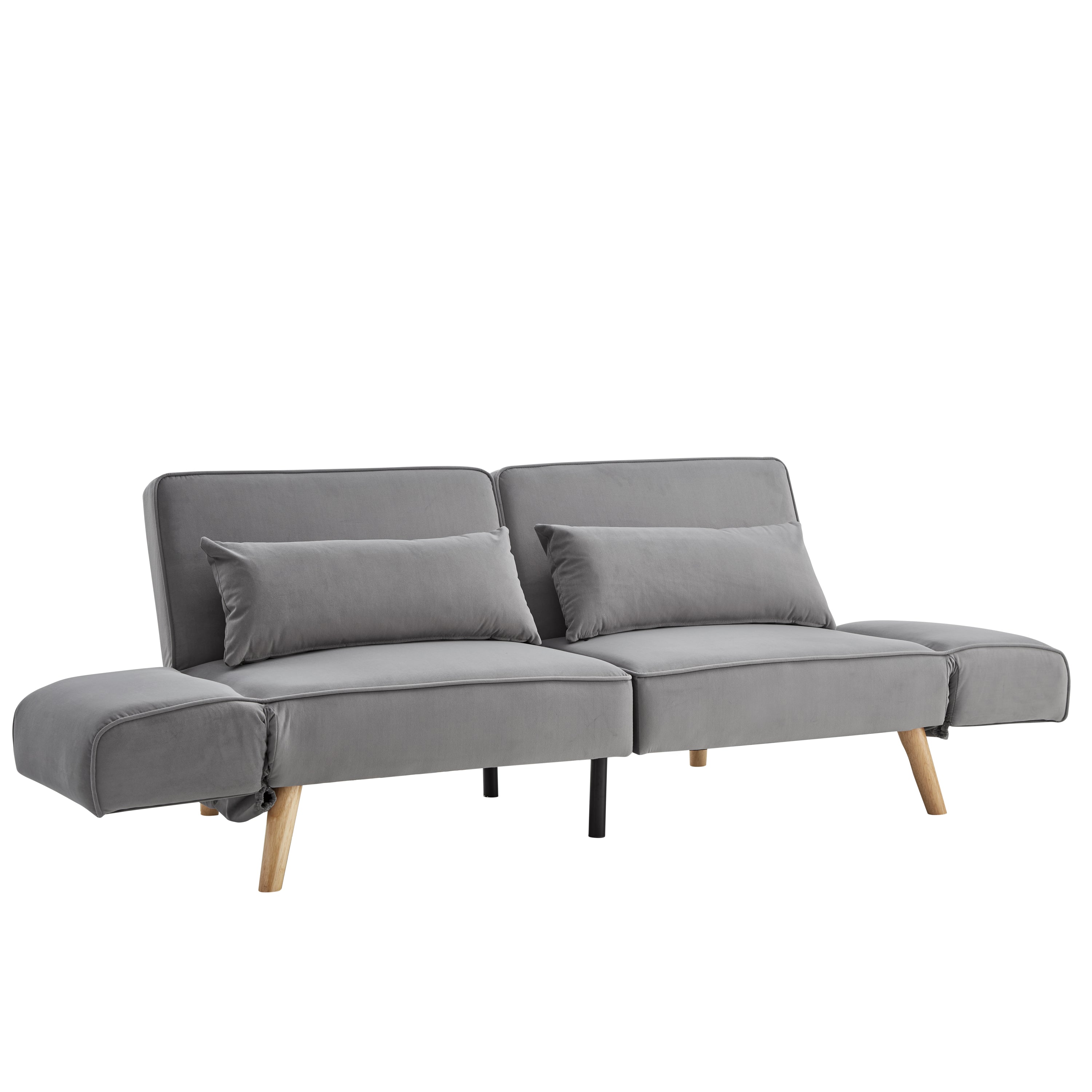 72.8'' Futon Sofa Bed, Sleeper Sofa, Small Couch with Adjustable Armrests, Adjustable Recliner Sleeper Sofa Bed for Living Room, Bedroom, Apartment, Gray