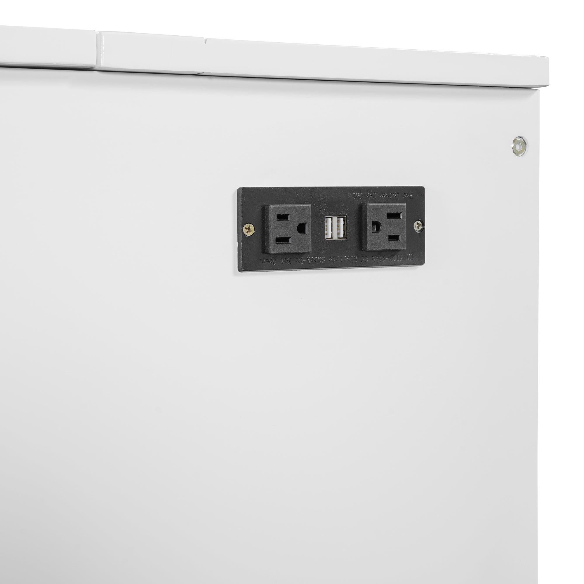 Queen Size Murphy  Bed with drawer and a set of Sockets & USB Ports, Pulley Structure Design, White