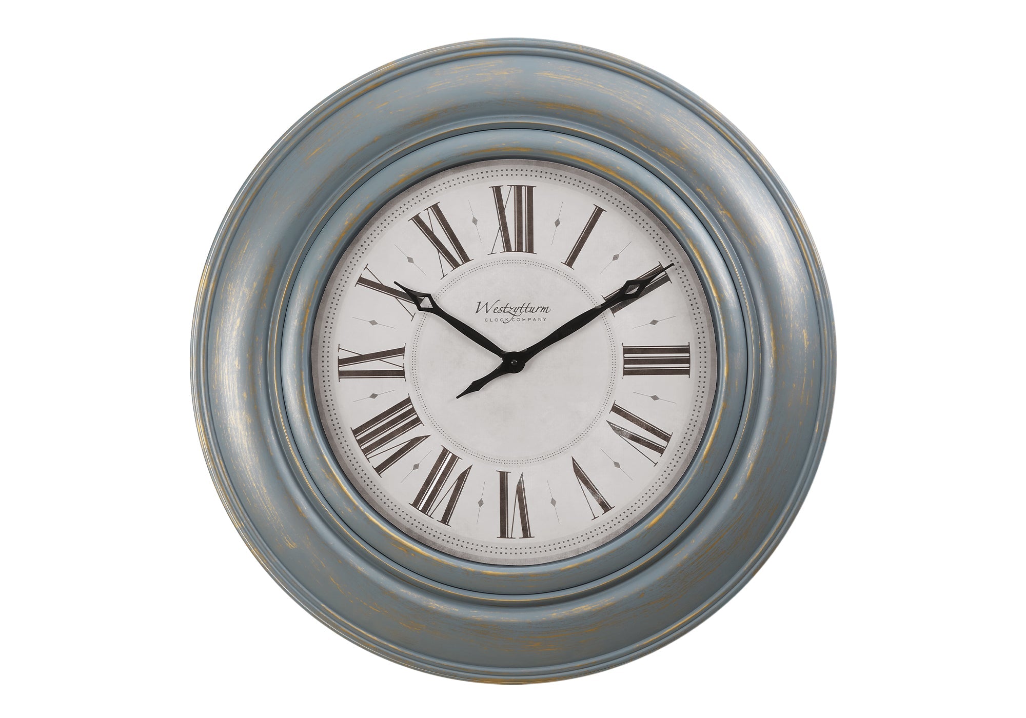 Clocks, 30' Round, Large Oversized, Wall Clock, Antique Blue, Transitional