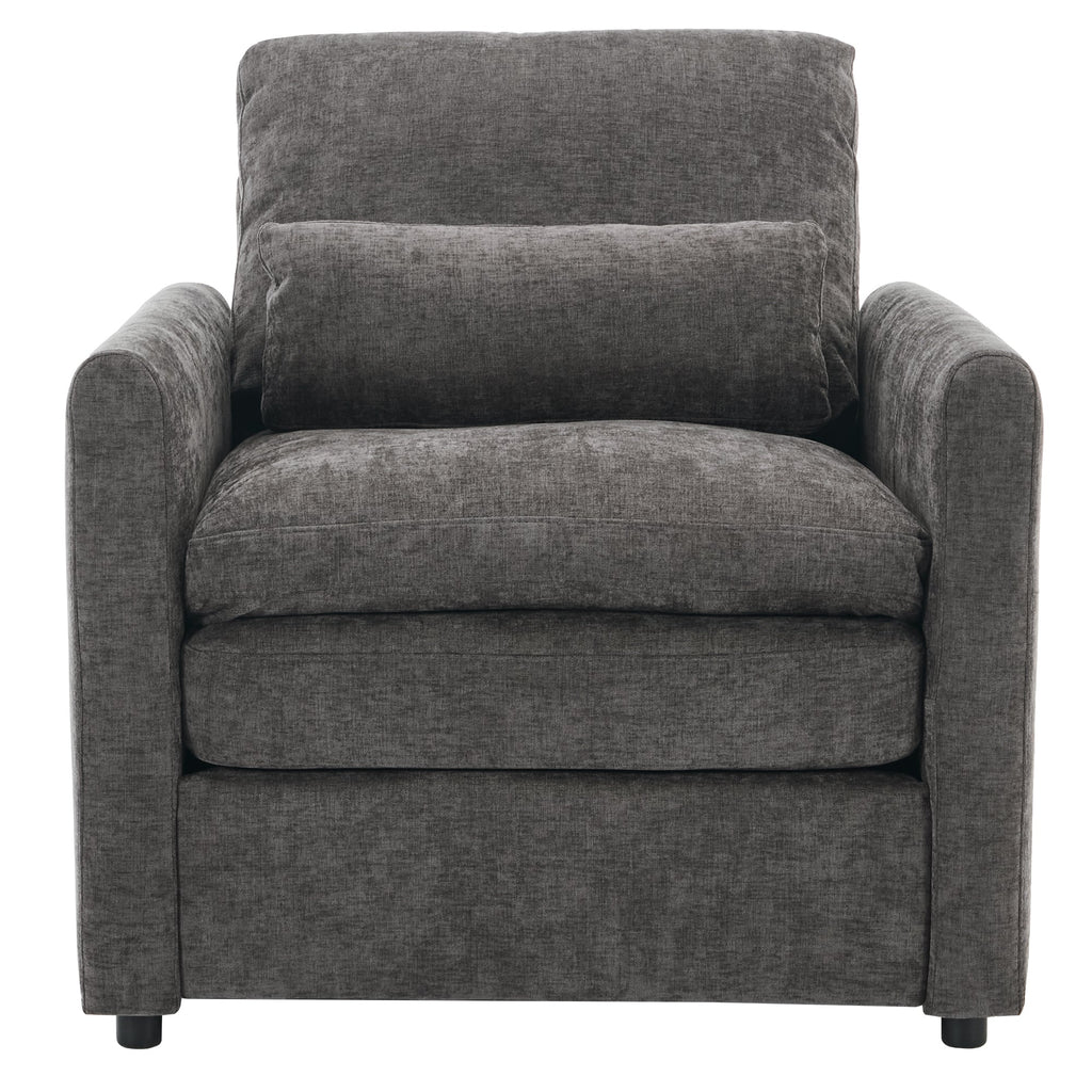 31.9' Cozy Upholstered Armchair Oversized Comfy Cloud Sofa Double Cushion Single Sofa Plush Cushion Armchair for Living Room, Grey