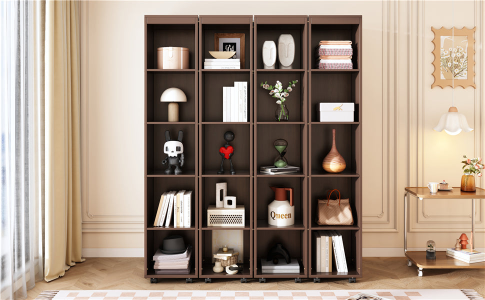 Queen Murphy Bed Wall Bed with Storage Doors, Espresso