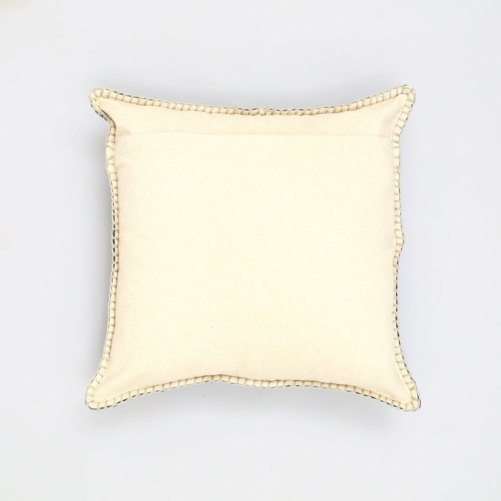 Stonewashed Cotton Velvet Throw Pillow with Decorative Handstiched Edges-19X19'