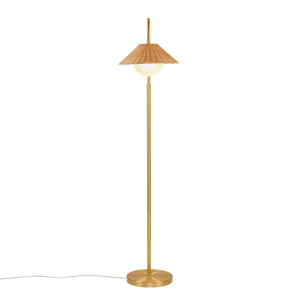Rattan Weave Shade Floor Lamp Gold/Natural See below
