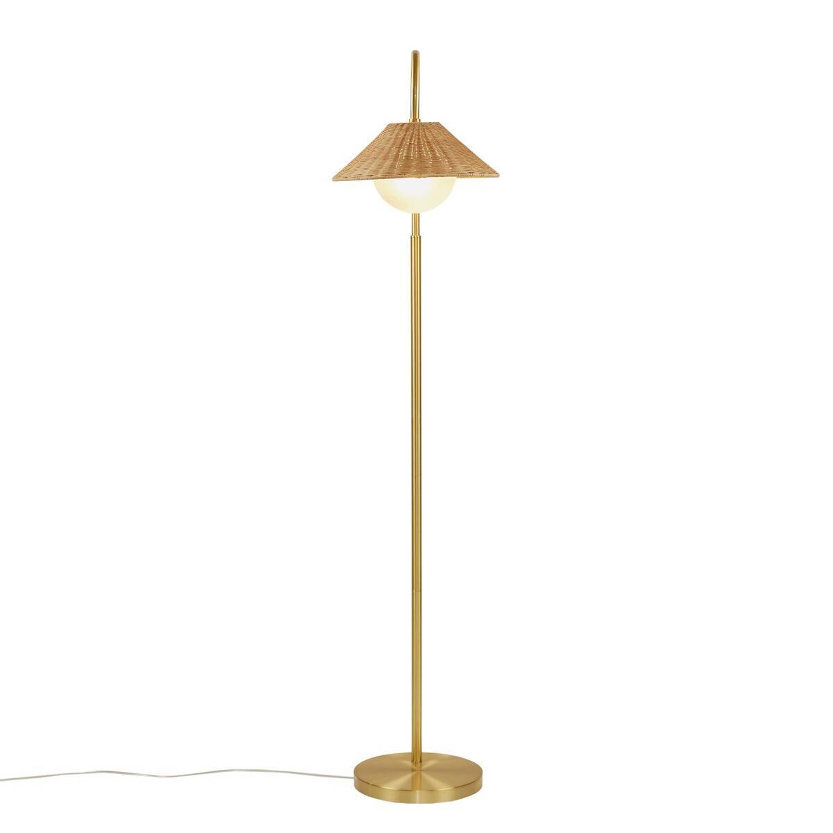 Rattan Weave Shade Floor Lamp Gold/Natural See below