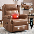 Camel Manual Recliner Chair in Faux Leather for Living Room with Heavy Duty Motion Mechanism, 8 vibrating nodes and 3 massage modes.