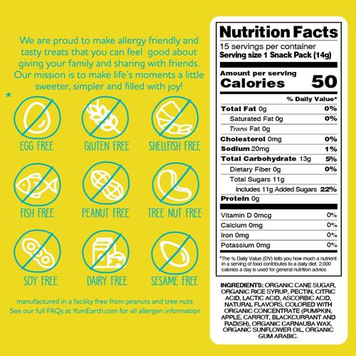 Yumearth Organic Jelly Beans - Fruity Candy Snack Packs, Gluten Free Snacks For Kids - Allergy Friendly, Non-Gmo, No Artificial Flavors Or Dyes - Assorted Flavors, 7.5 Oz. (Pack Of 15)