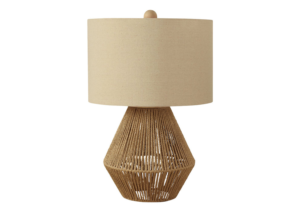 Lighting, 22'h, Table Lamp, Brown Rope, Beige Shade, Transitional