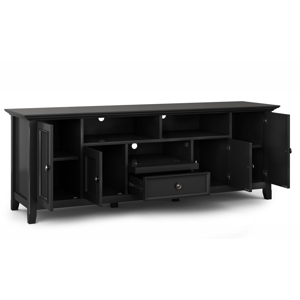 Amherst 72 inch Solid Wood TV Media Stand in Black