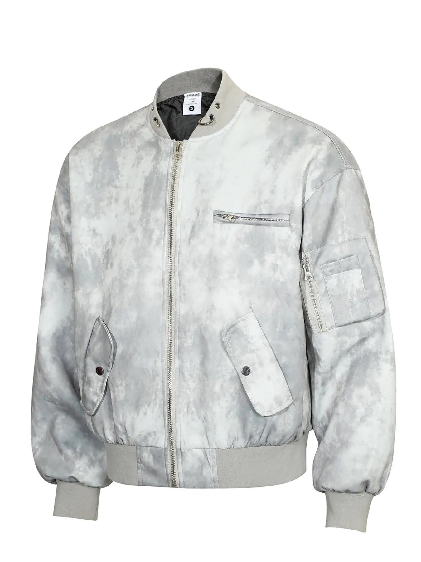 Tie-Dye Zip-Up Bomber Jacket