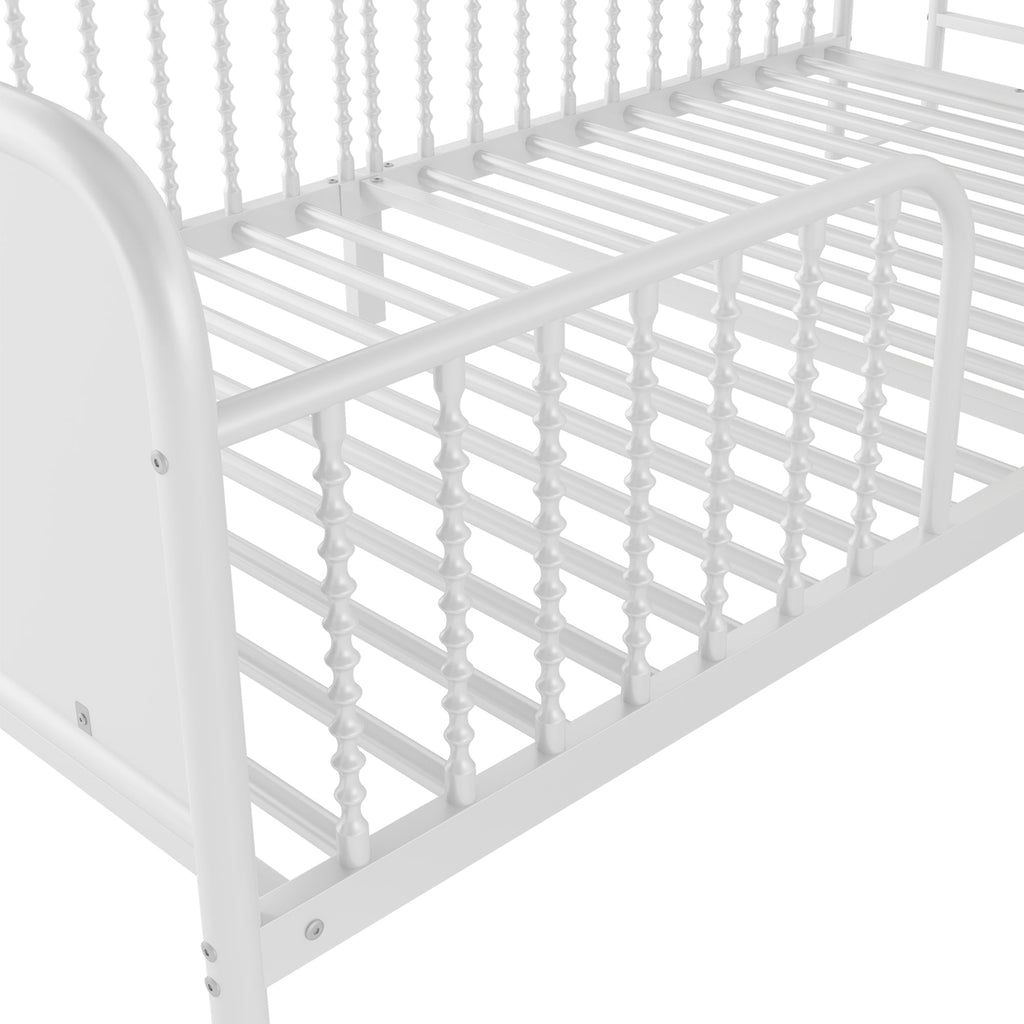 Twin Size Metal Platform Bed Frame with Light, Kids Twin Metal Bed with Upholstered and Storage Headboard, White (Expect Arrival Date 2025/10/5)