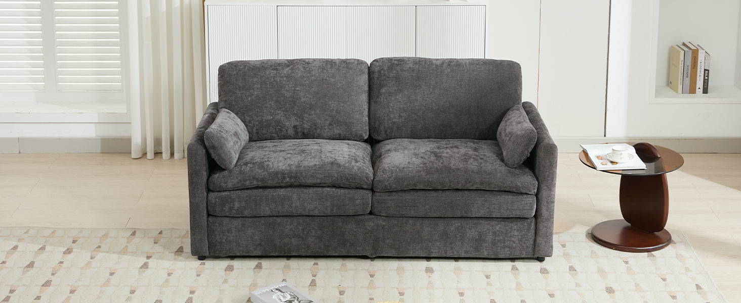 68.1' Cozy Upholstered Loveseat Sofa Oversized Comfy Comfy Cloud Sofa Double Cushion Loveseat Sofa Plush Cushion Sofa Couch for Living Room, Grey