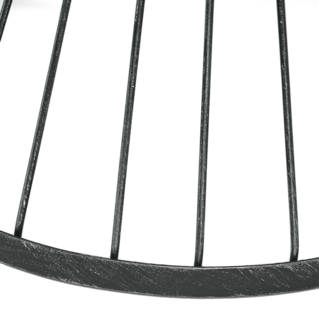 LASSEN Modern Outdoor Side Table with Hourglass Design in Matte Black Iron, 16.25 x 16.25 x 21 inches