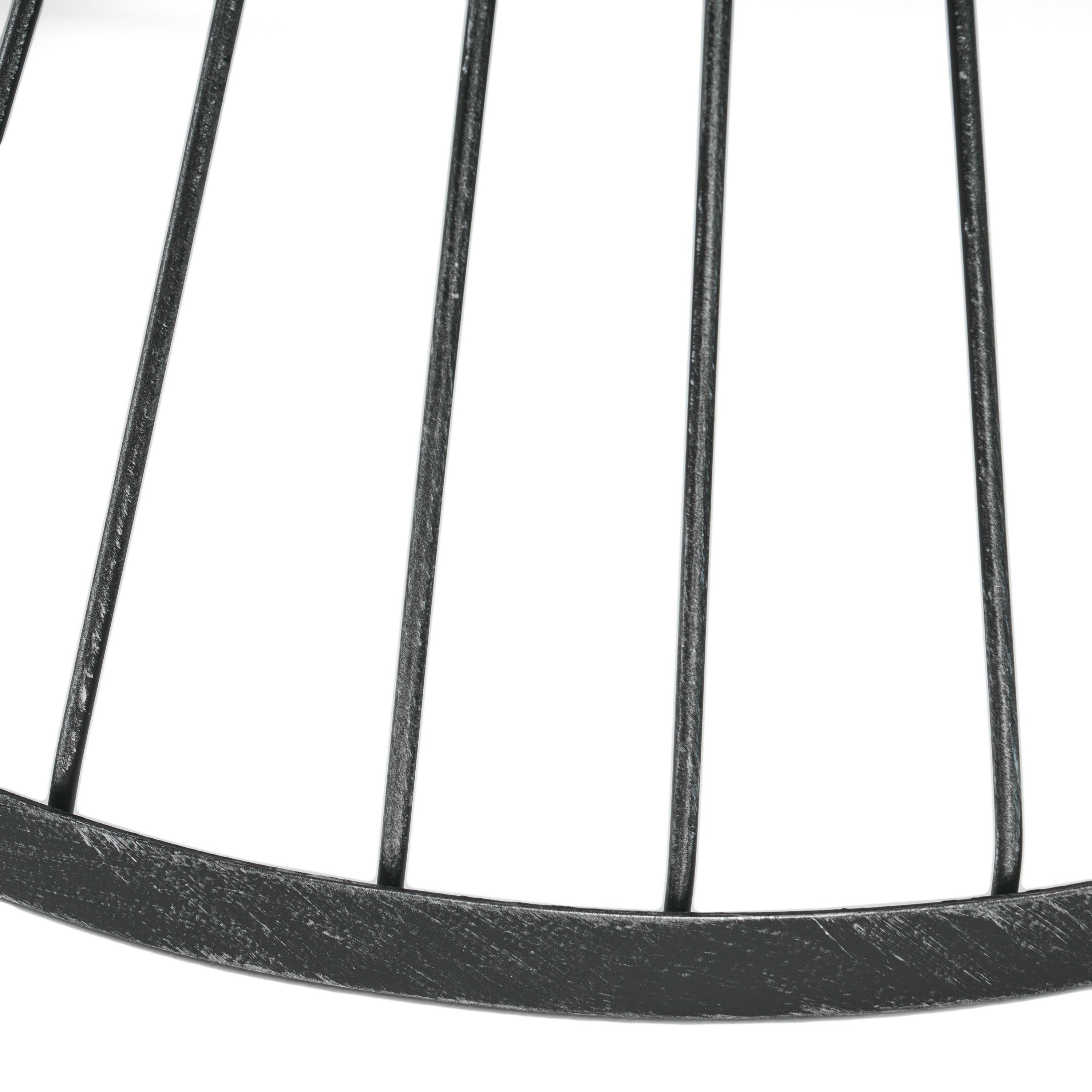 LASSEN Modern Outdoor Side Table with Hourglass Design in Matte Black Iron, 16.25 x 16.25 x 21 inches