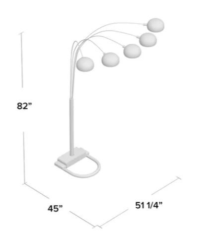 1pc Modern Design Classic Peacock Shade 82' Floor Lamp Black Living Room