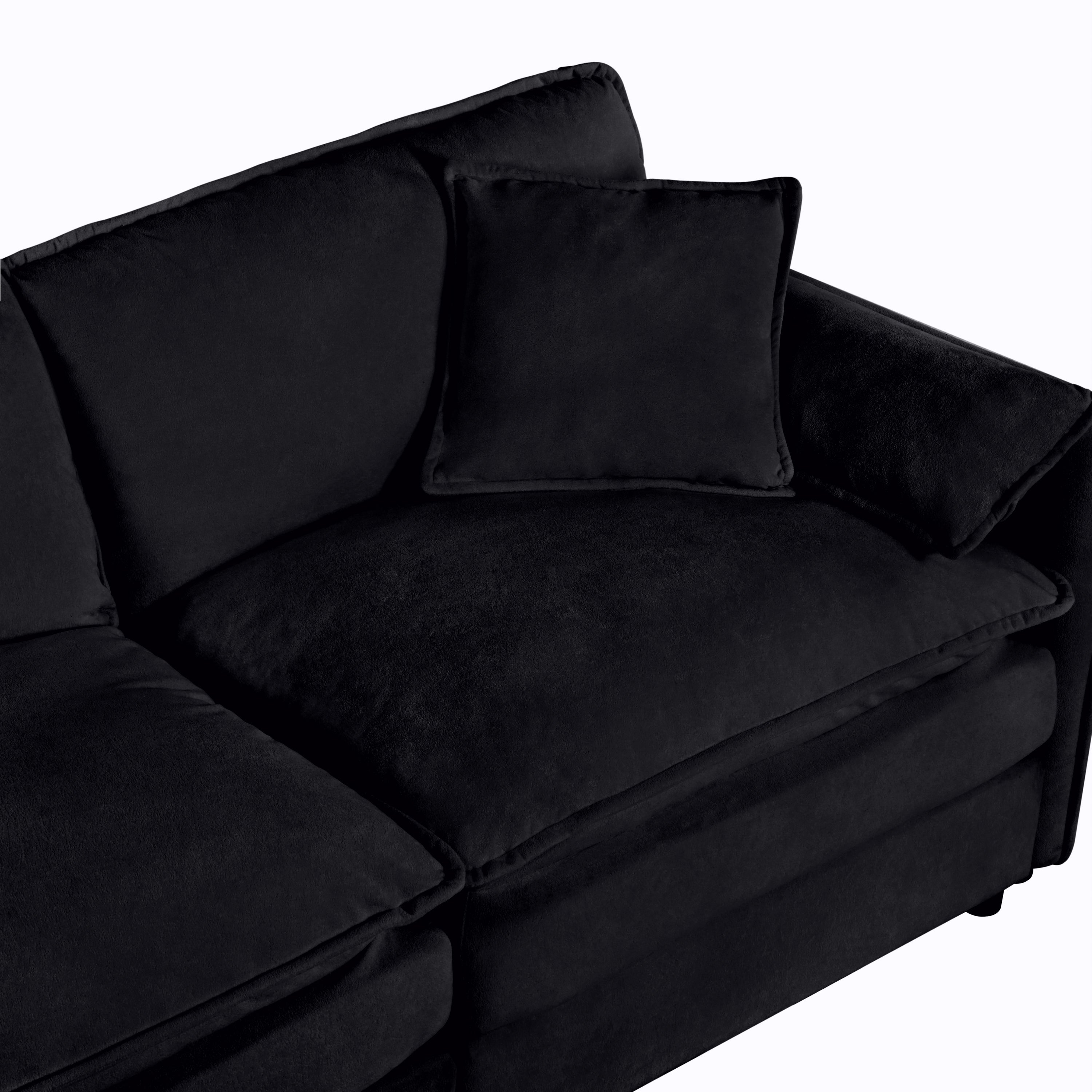 Modular Sectional Sofa, Oversized Deep Seat U Shaped Couch Set for Living Room, 4-Seater Comfy Cloud Couches with Two Movable Ottomans, DIY Combination, Chenille,Black