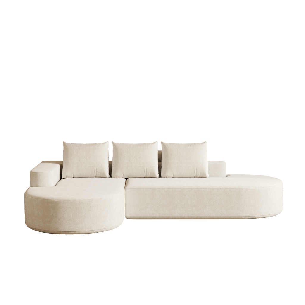 Modern Curved sofa ,Chenille Upholstered Sectional Sofa Couch Set,Modular 108.5' L Shaped Sectional Living Room Sofa Set With 3 Pillows,Free Combination Sofa Couch for Living Room,Bedroom