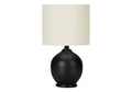 Lighting, 17'h, Table Lamp, Black Ceramic, Ivory / Cream Shade, Transitional