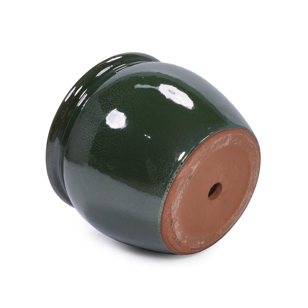 3 Pieces Ceramic Flowerpot, Modern Planter for Patio, Garden or Windowsills - Antique Blue Green