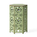 ELIANA 12' Side Table Sunburst Design Green Iron Compact