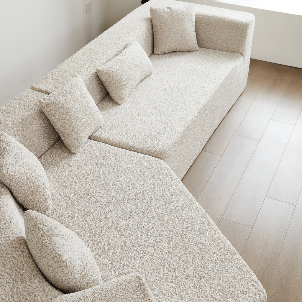 127.5'' Modern Minimalist Sofa With Deep Seat,No Assembly Needed