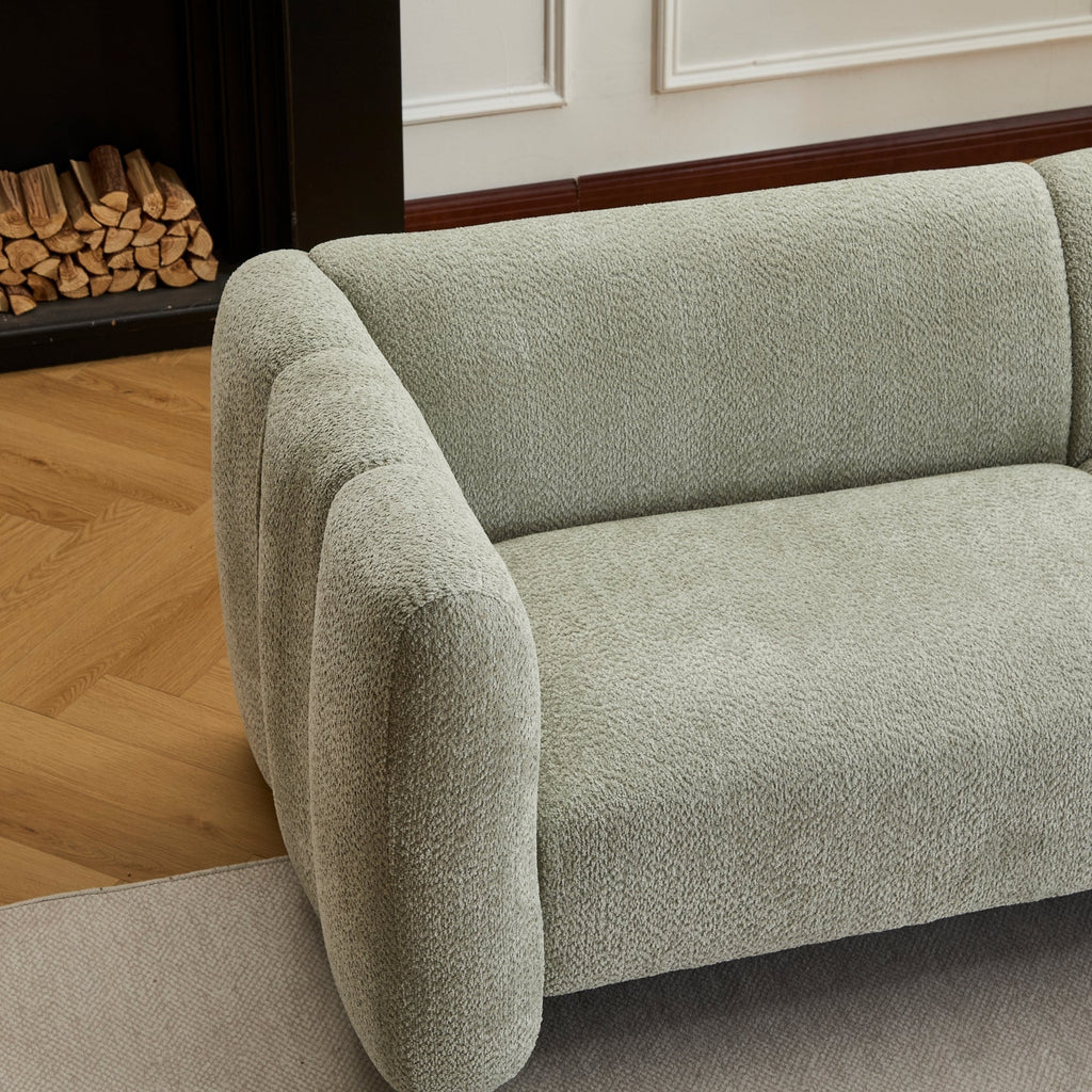 Tonson 83' 3-Seater Sofa,Wave Design, Living Rooms,Bedrooms,Apartment Office,Light Green