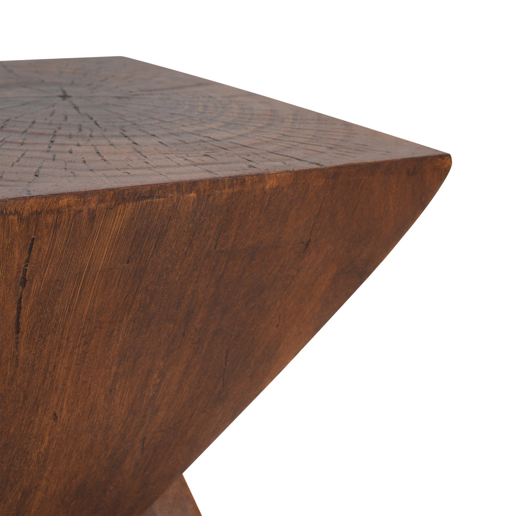 GEOMETRIC MGO SIDE TABLE,DARK BROWN COLOR