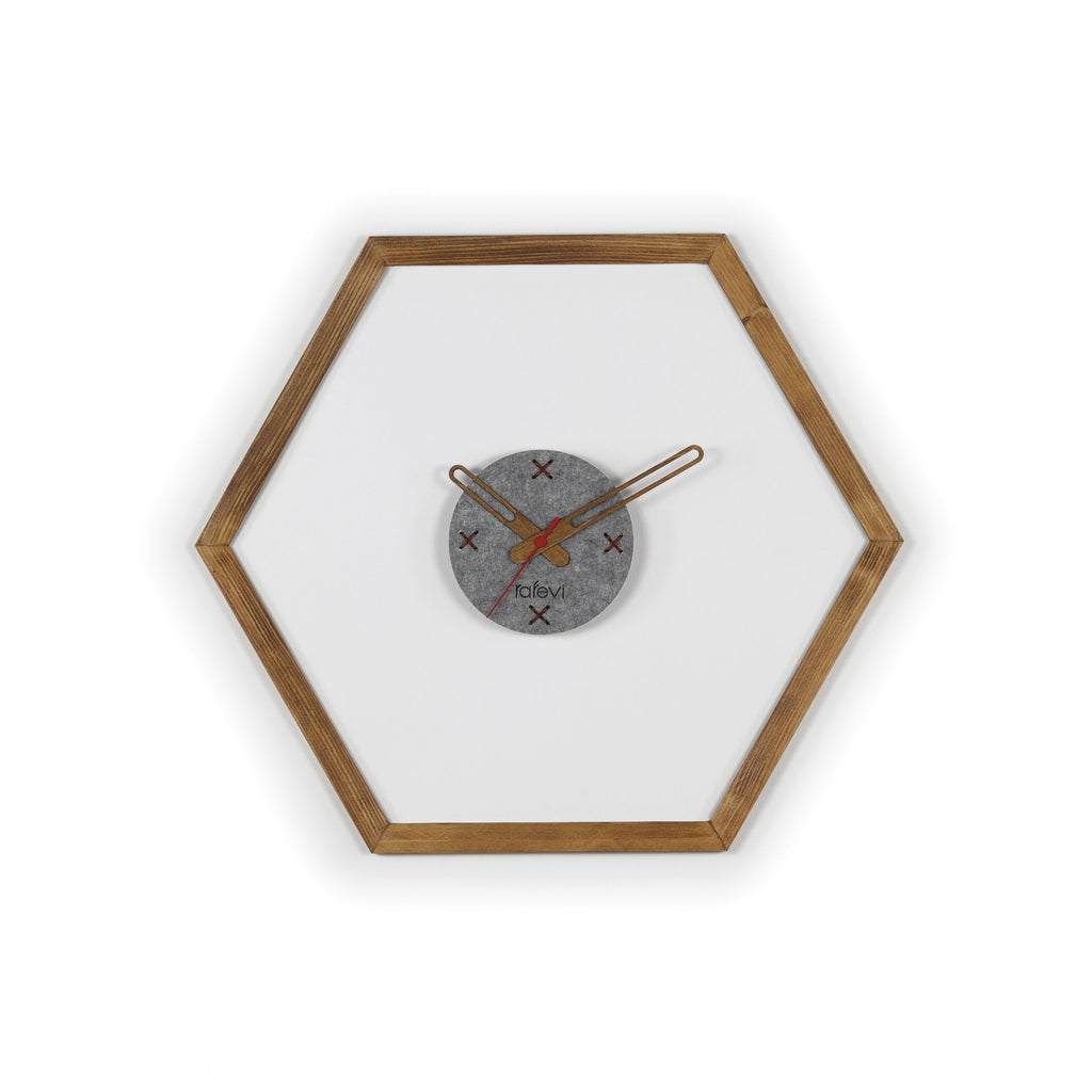 Tuva Wall Clock, Wooden Frame, Brown