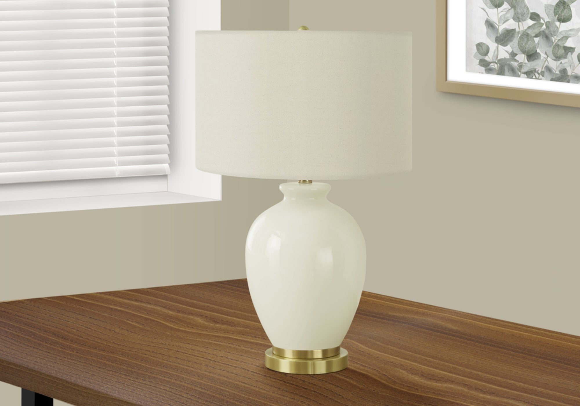 Lighting, 26'h, Table Lamp, Ivory / Cream Shade, Cream Ceramic, Transitional