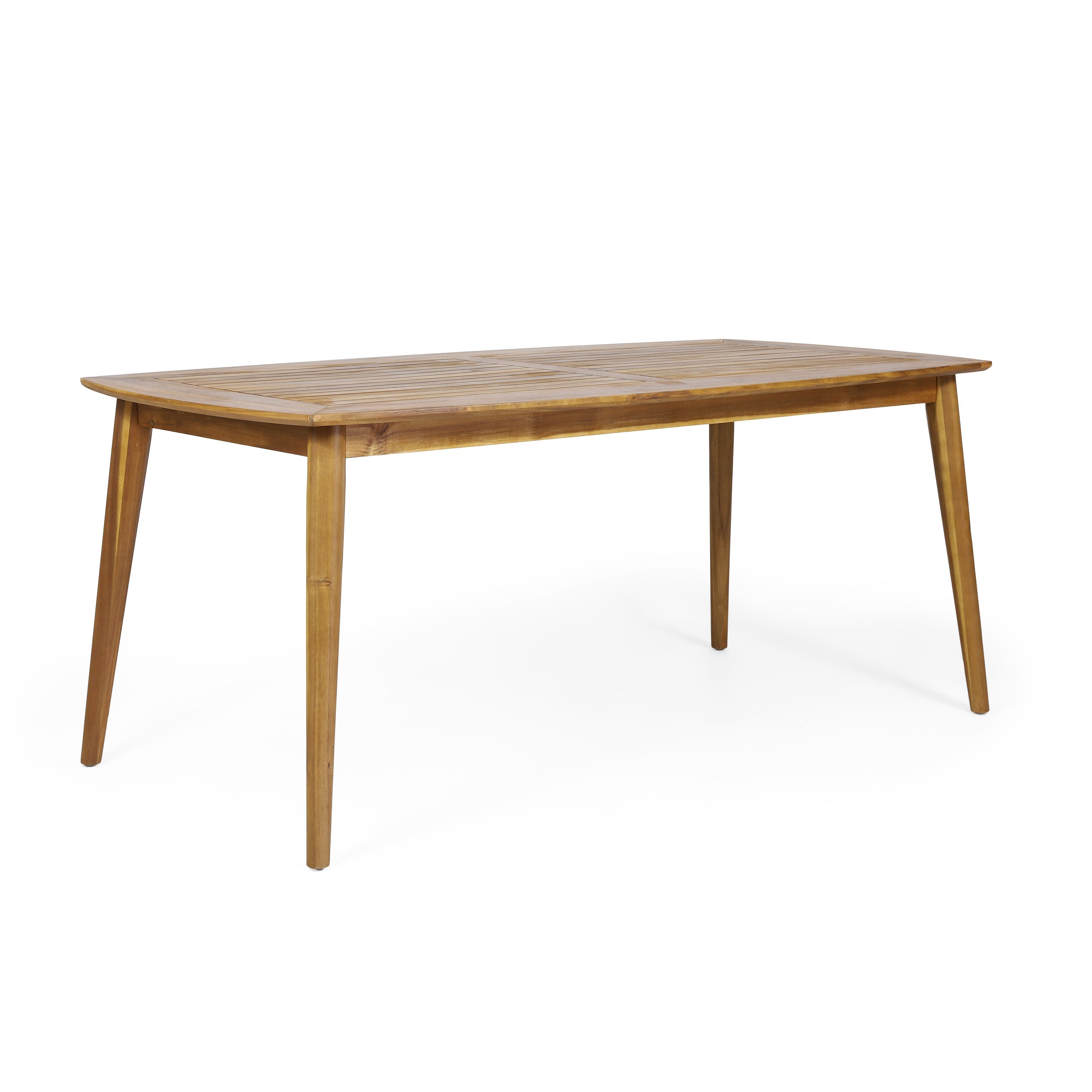 Outdoor Dining Table with Acacia Wood Frame, Teak