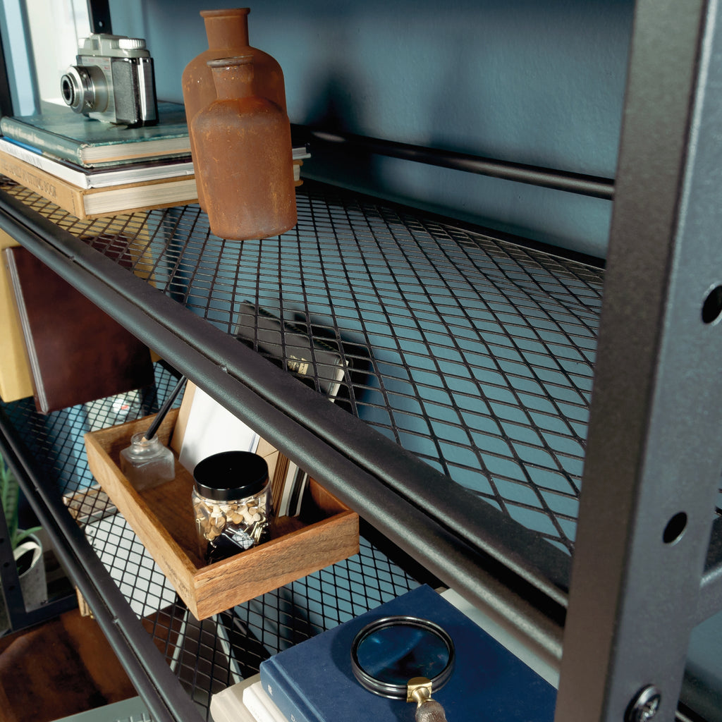 Desk With Hutch, Brown finish