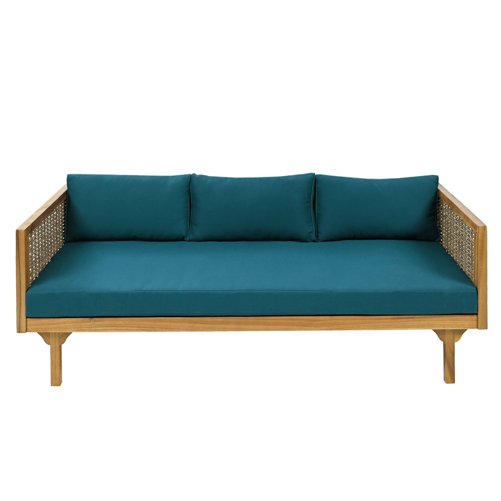 PATIO FURNITRE SETS : CLAREMONT 3 SEATER DAYBED + ACACIA WOOD TABLE