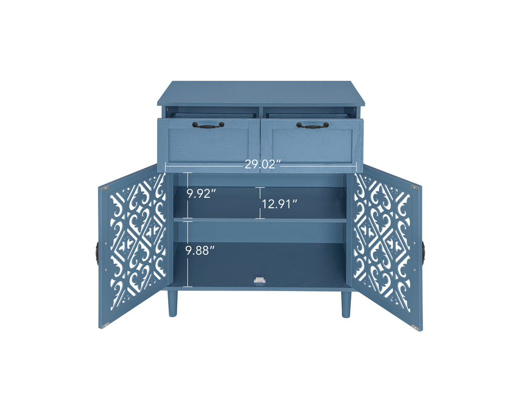 2 Door 2 Drawer Cabinet, American Furniture, Suitable for Bedroom, Living Room, Study
