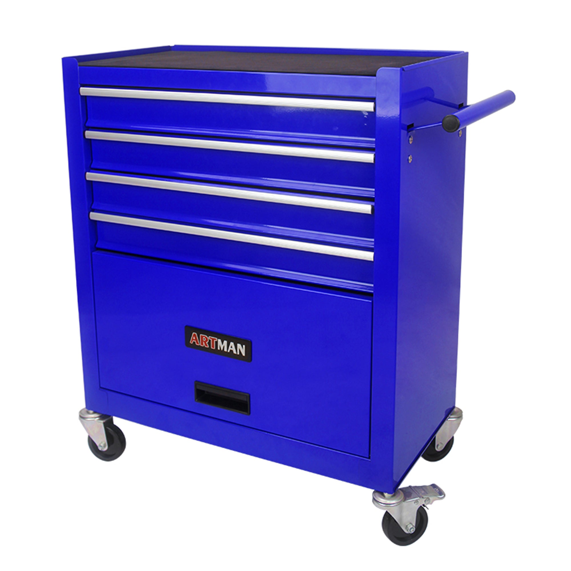 4 Drawers Multifunctional Tool Cart With Wheels-Blue