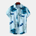 Printed Button Up Short Sleeve Shirt
